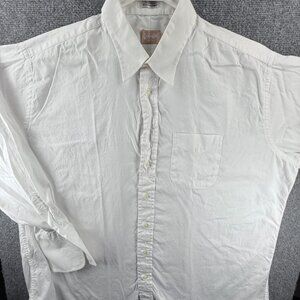 Gitman Bros 18.5 35 USA Oxford French Cuff Point TTX Cotton Pinpoint White Solid